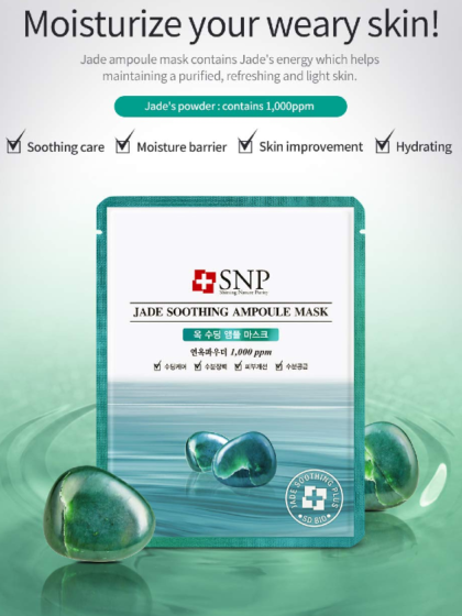 skincare-glowtime-kbeauty-SNP Jade Soothing Ampoule Mask