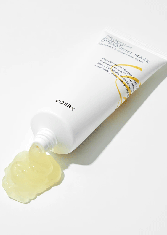 COSRX-Propolis-Overnight-Mask-squeeze-out skincare-kbeauty-glowtime-COSRX Full Fit Propolis Honey Overnight Mask