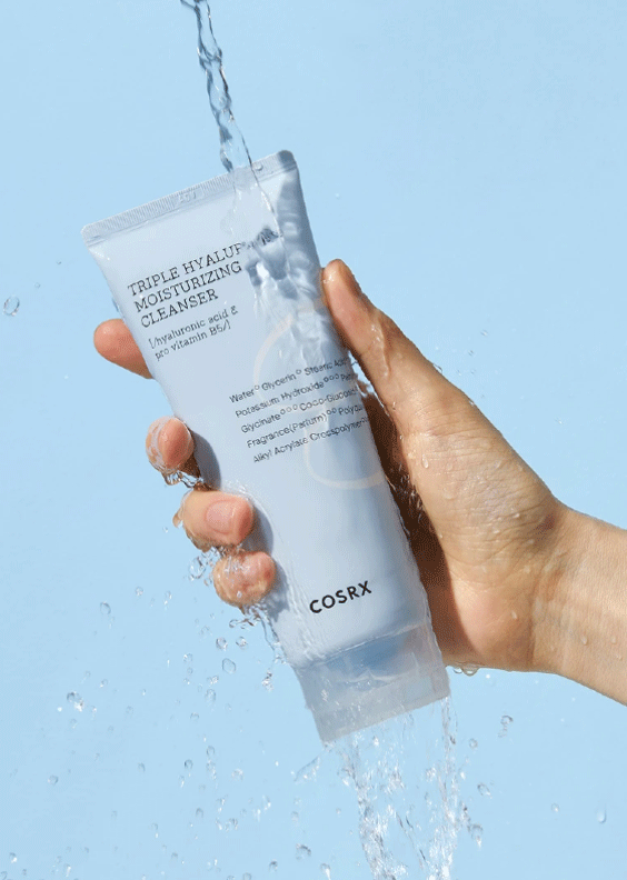 COSRX-Hydrium-Triple-Hyaluronic-Moisturizing-cleanser-hand skincare-kbeauty-glowtime-COSRX Hydrium Triple Hyaluronic Moisturizing Cleanser