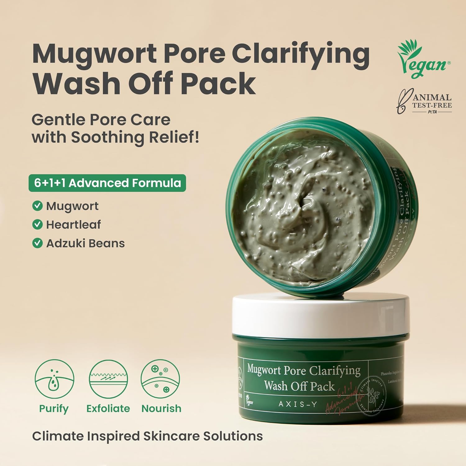 AXIS Y Mugwort Pore clarigying wash off pack 3 skincare-kbeauty-glowtime-axis y mugwort pore clarifying wash off pack