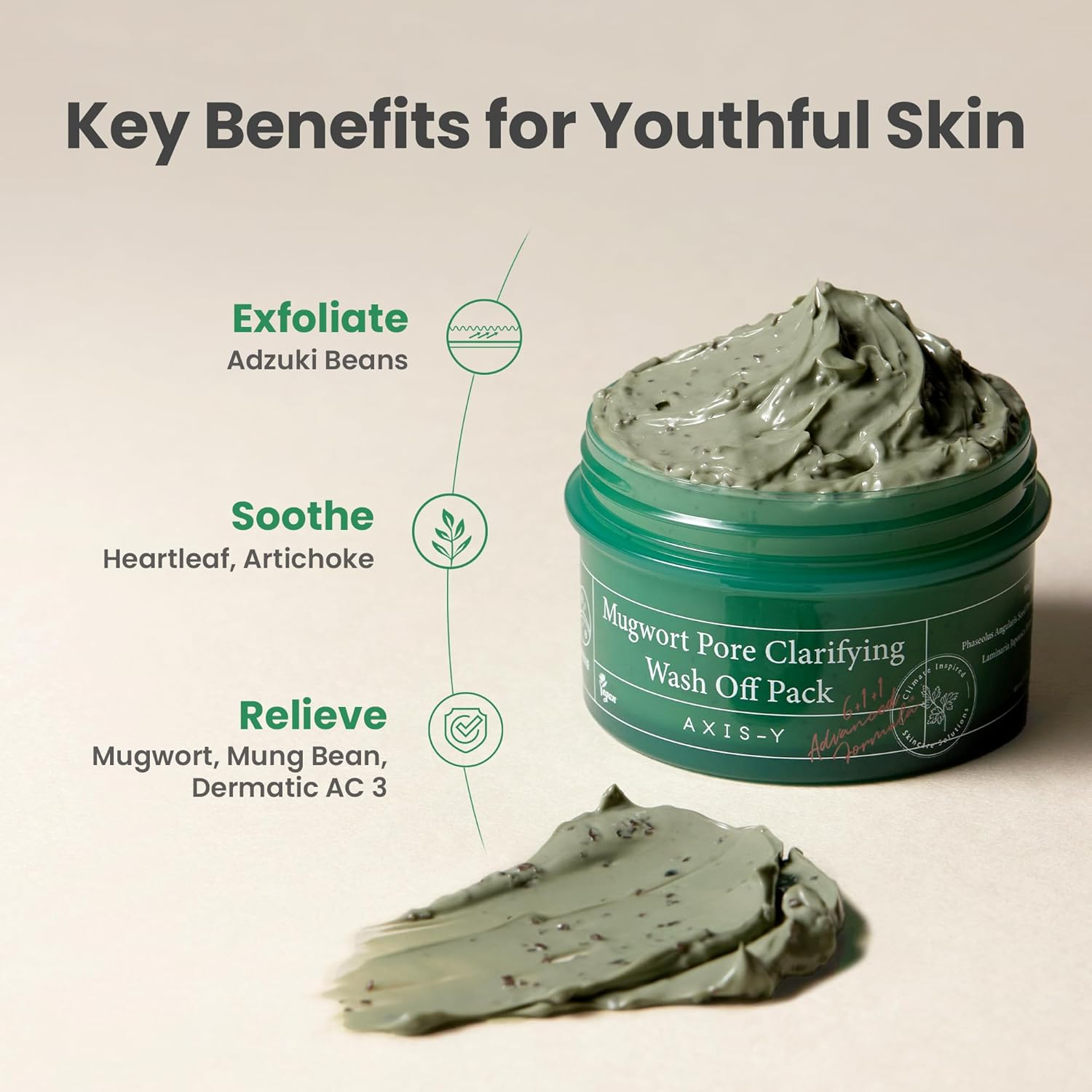 AXIS Y Mugwort Pore clarigying wash off pack 5 skincare-kbeauty-glowtime-axis y mugwort pore clarifying wash off pack
