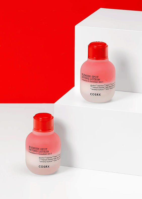 COSRX-Blemish-Spot-Drying-Lotion-red-and-white-background skincare-kbeauty-glowtime-COSRX Blemish Spot Drying lotion