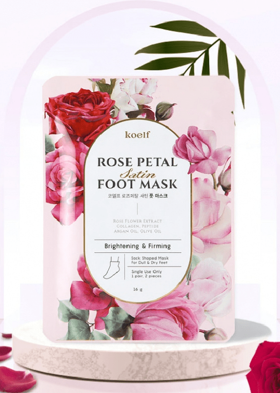 Koelf rose petal satin foot mask skincare-kbeauty-glowtime-koelf rose petal satin foot mask