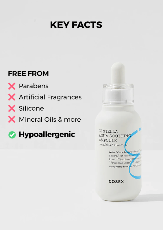 cosrx hydrium centella ampoule hypoallergenic skincare-kbeauty-glowtime-cosrx centella aqua soothing ampoule