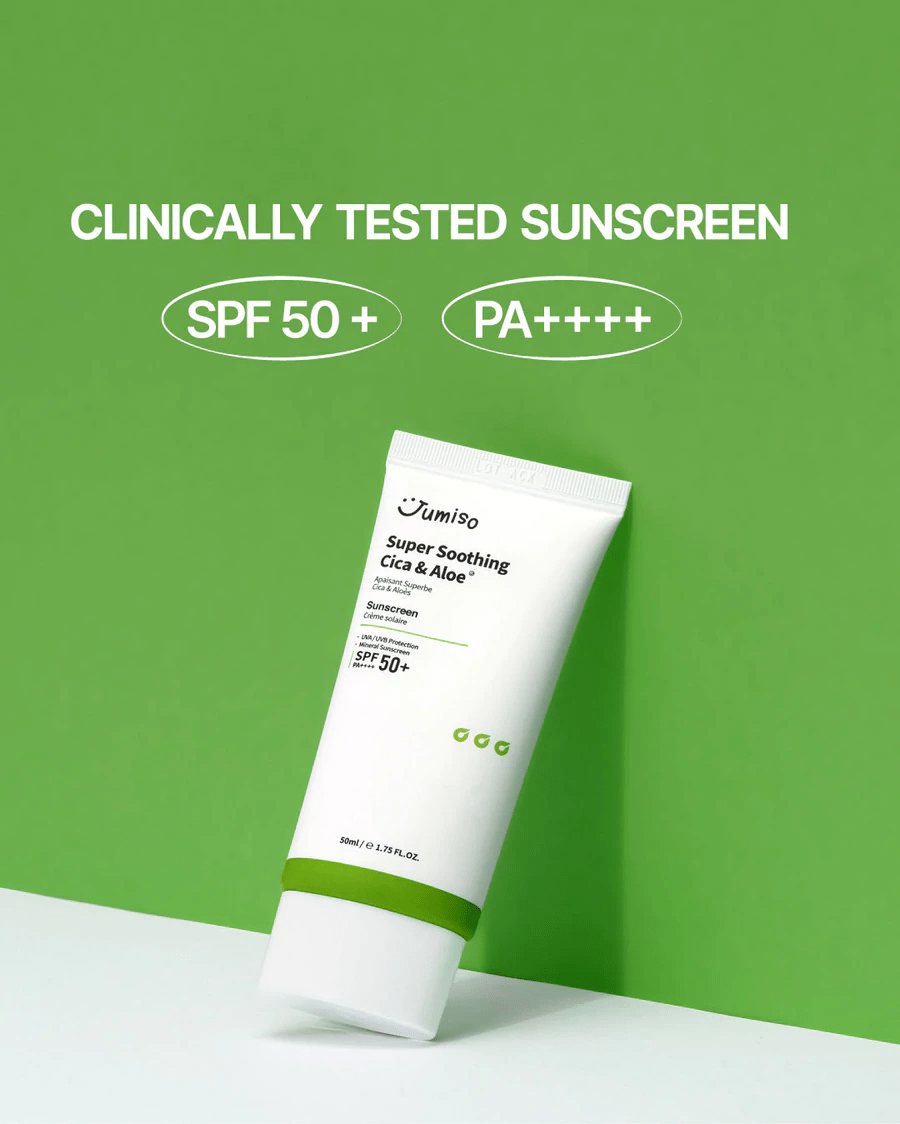 jumiso aloe sunscreen wall lifestyle skincare-kbeauty-glowtime-jumiso cica and aloe sunscreen