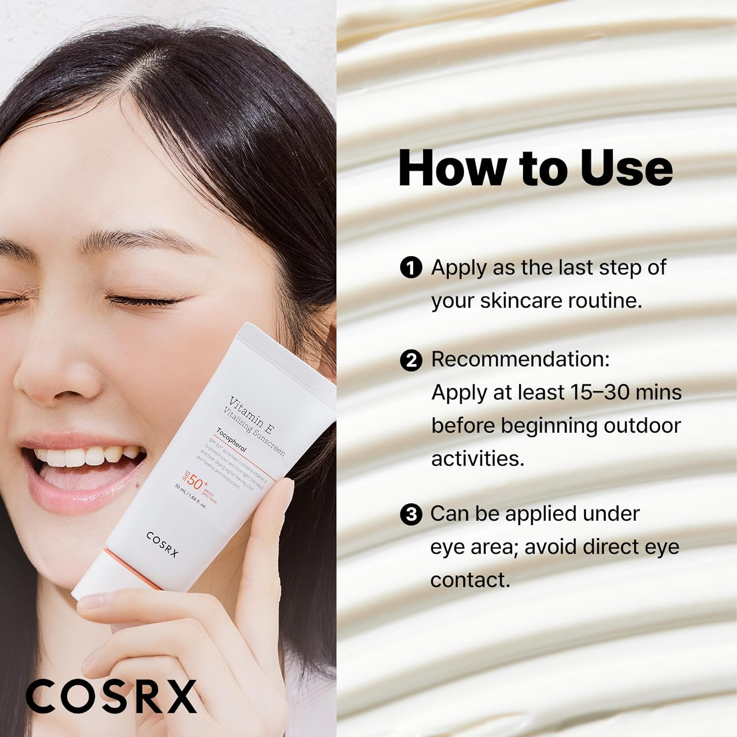 COSRX Vitamin E Vitalizing Sunscreen 7 skincare-kbeauty-glowtime-cosrx vitamin e vitalizing sunscreen