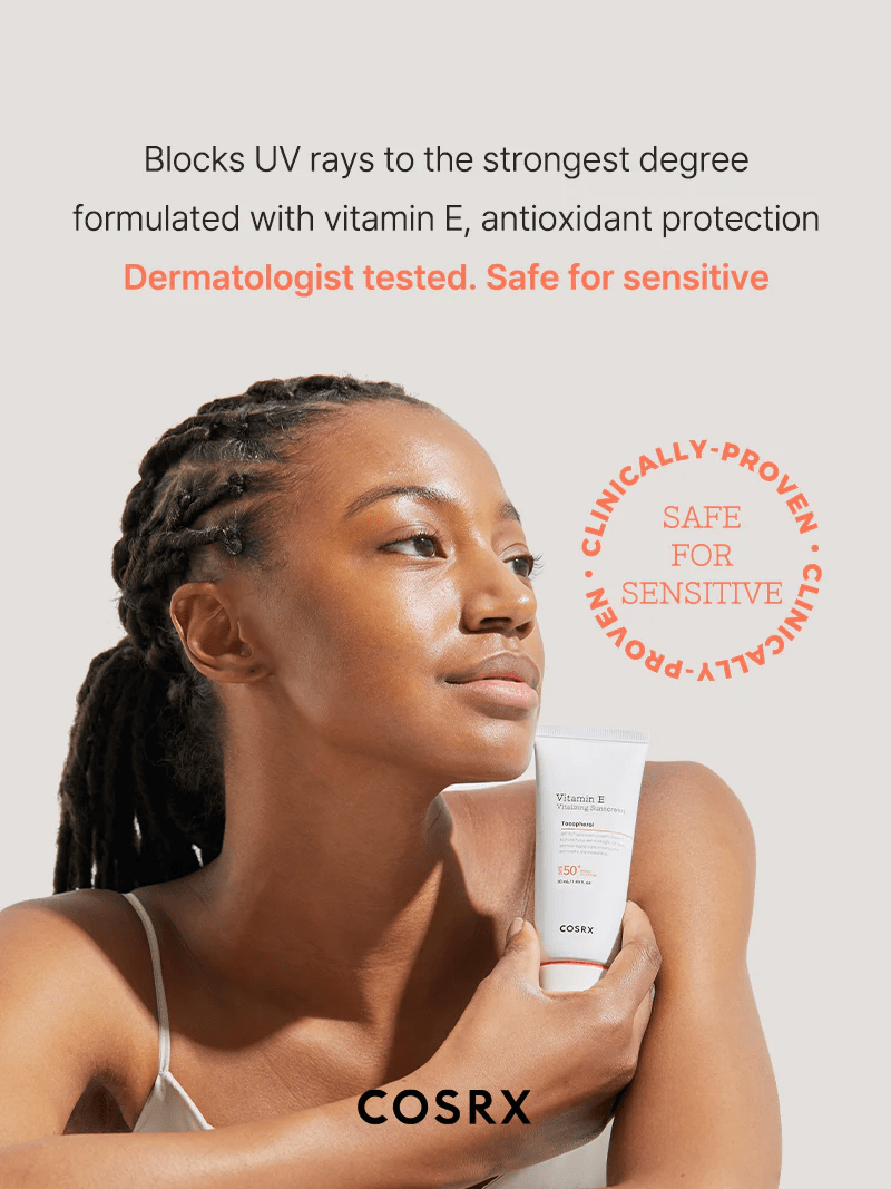 VitaminE_Suncream model skincare-kbeauty-glowtime-cosrx vitamin E vitalizing sunscreen