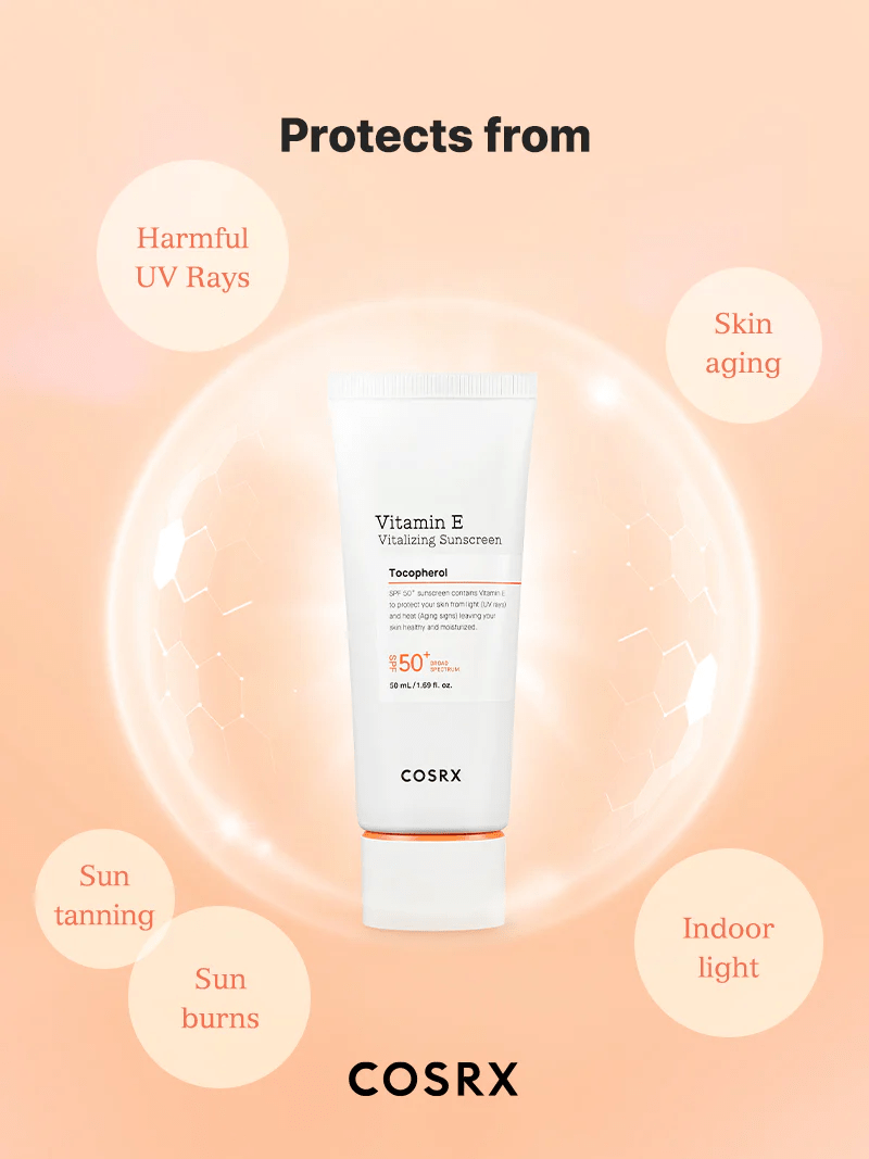 VitaminE_Suncream_4_orange background skincare-kbeauty-glowtime-cosrx vitamin E vitalizing sunscreen