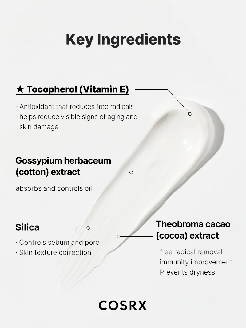 VitaminE_Suncream_6_ingredient skincare-kbeauty-glowtime-cosrx vitamin E vitalizing sunscreen