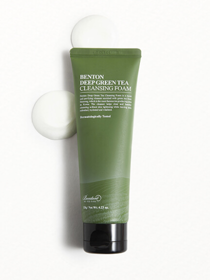 skincare-kbeauty-glowtime-benton deep green tea cleasing foam