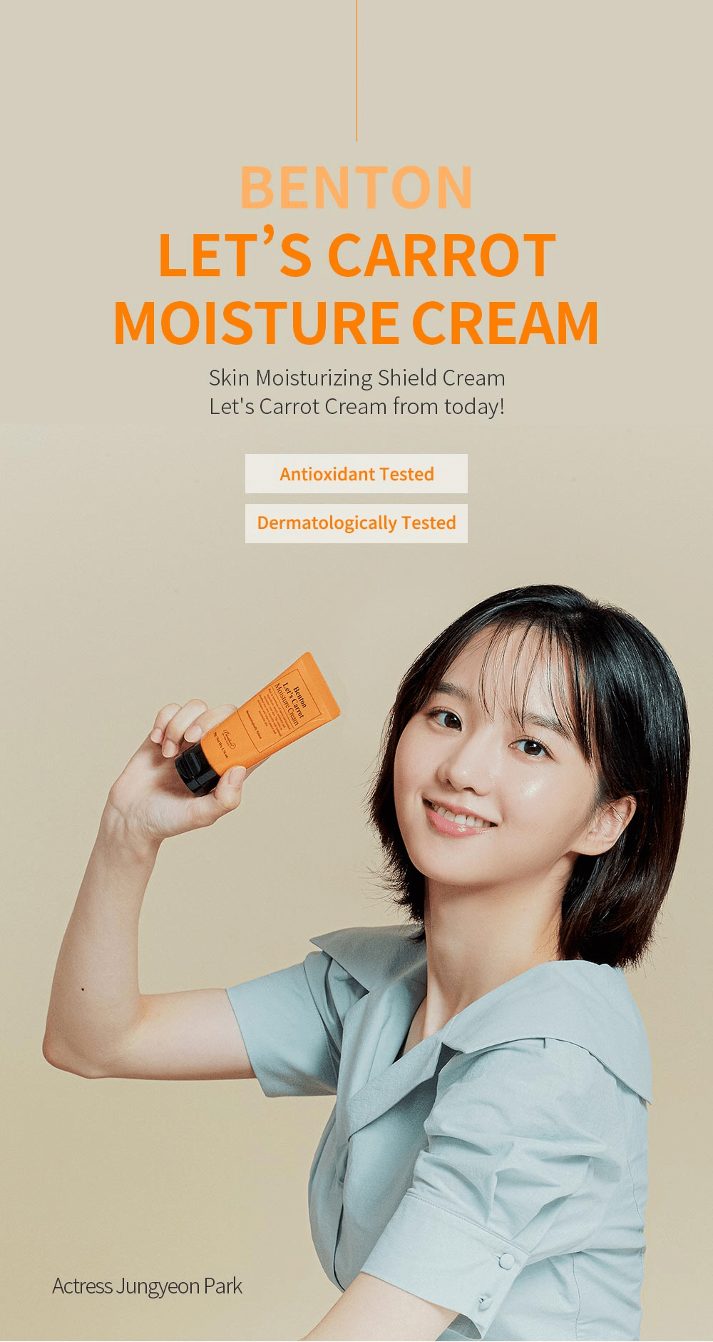 benton lets carrot cream model skincare-kbeauty-glowtime-benton lets carrot moisture cream