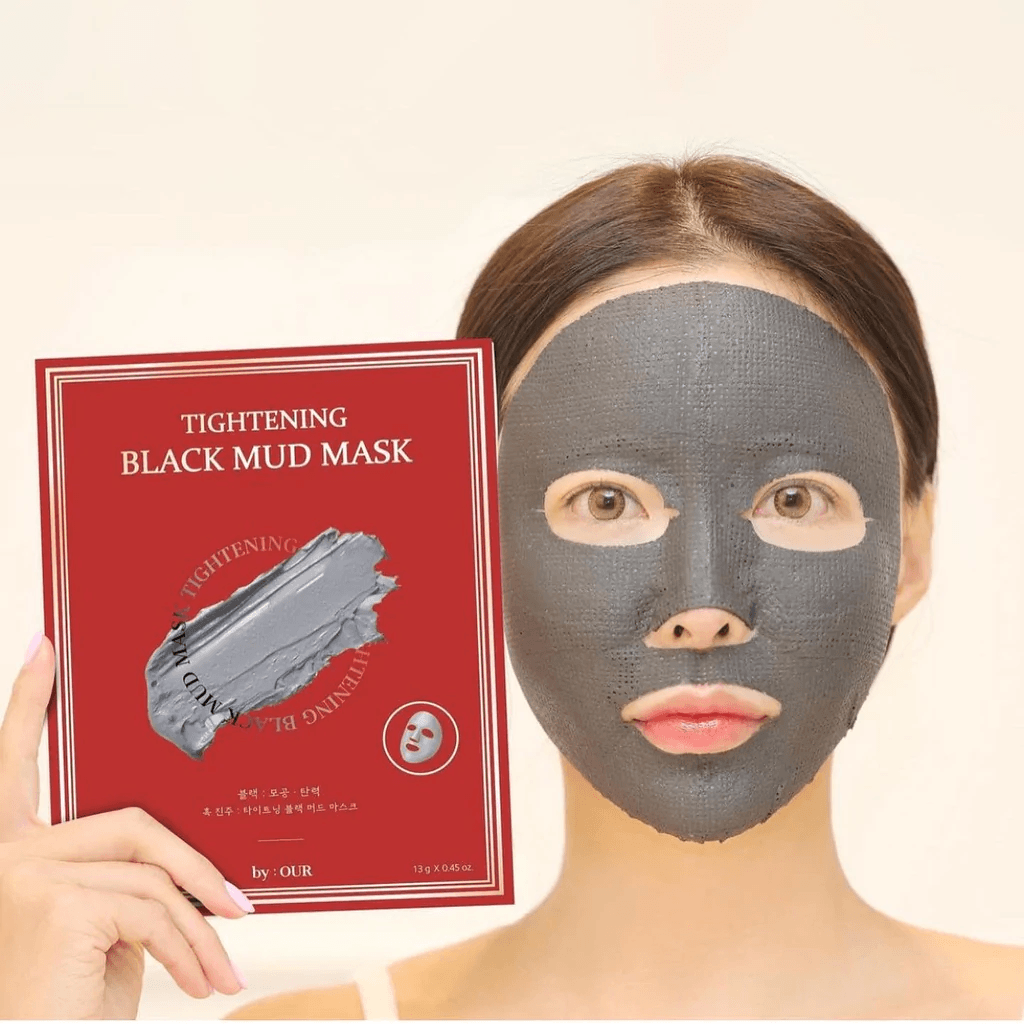by our tightening black mud mask model skincare-kbeauty-glowtime-by our tightening black mud mask