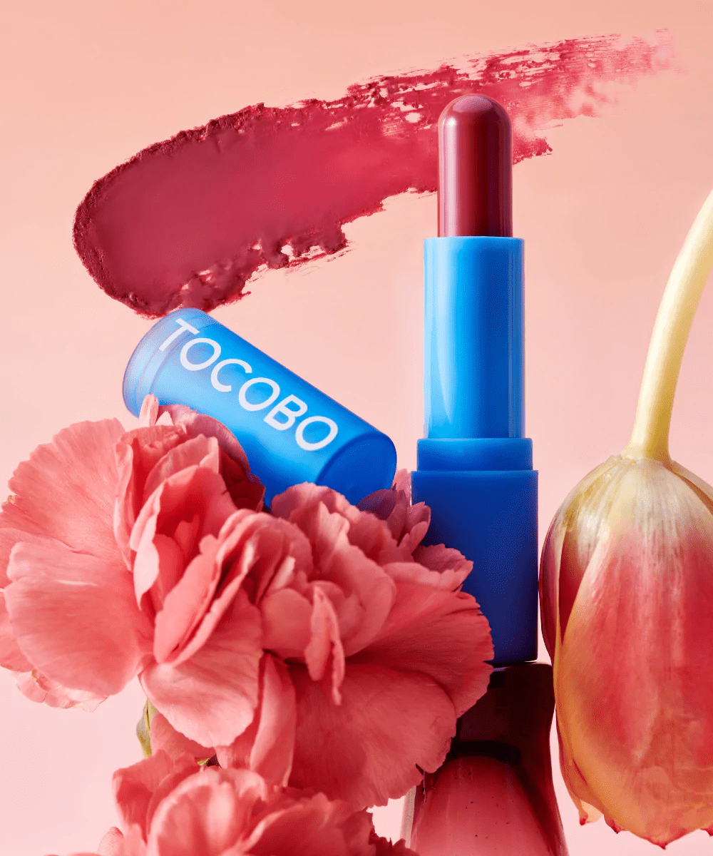 tocobo powwder cream lip balm rose burn flowers skincare-kbeauty-glowtime-tocobo powder cream lip balm rose burn