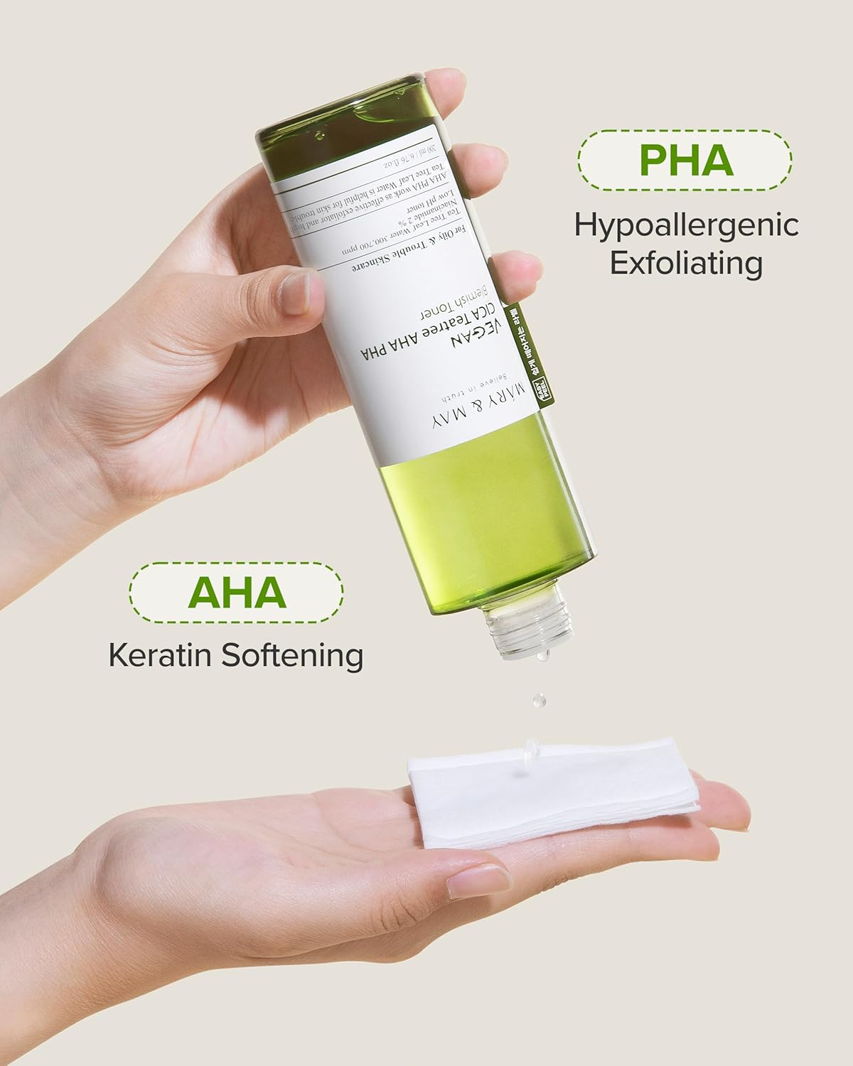 MARY & MAY Vegan Cica Teatree AHA PHA Blemish Toner 3 skincare-kbeauty-glowtime-mary and may vegan cica teatree aha pha blemish toner