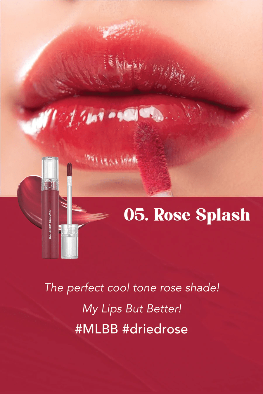 Glasting water tint 05_rose_splash skincare-kbeauty-glowtime-rom&nd glasting water tint 05
