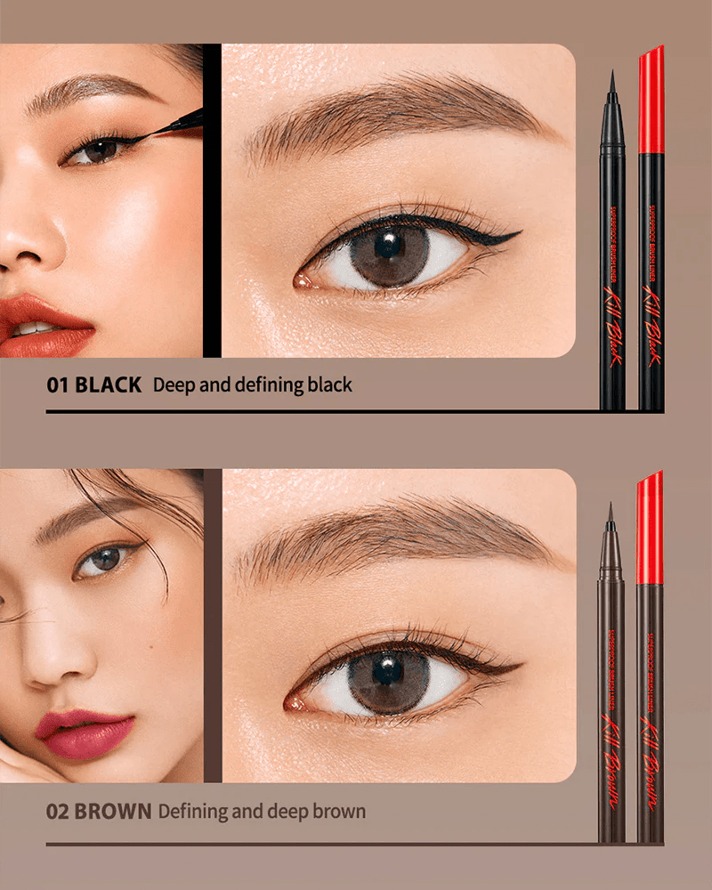 clio-superproof-brush-liner- swatch skincare-kbeauty-glowtime-clio superproof brush liner kill