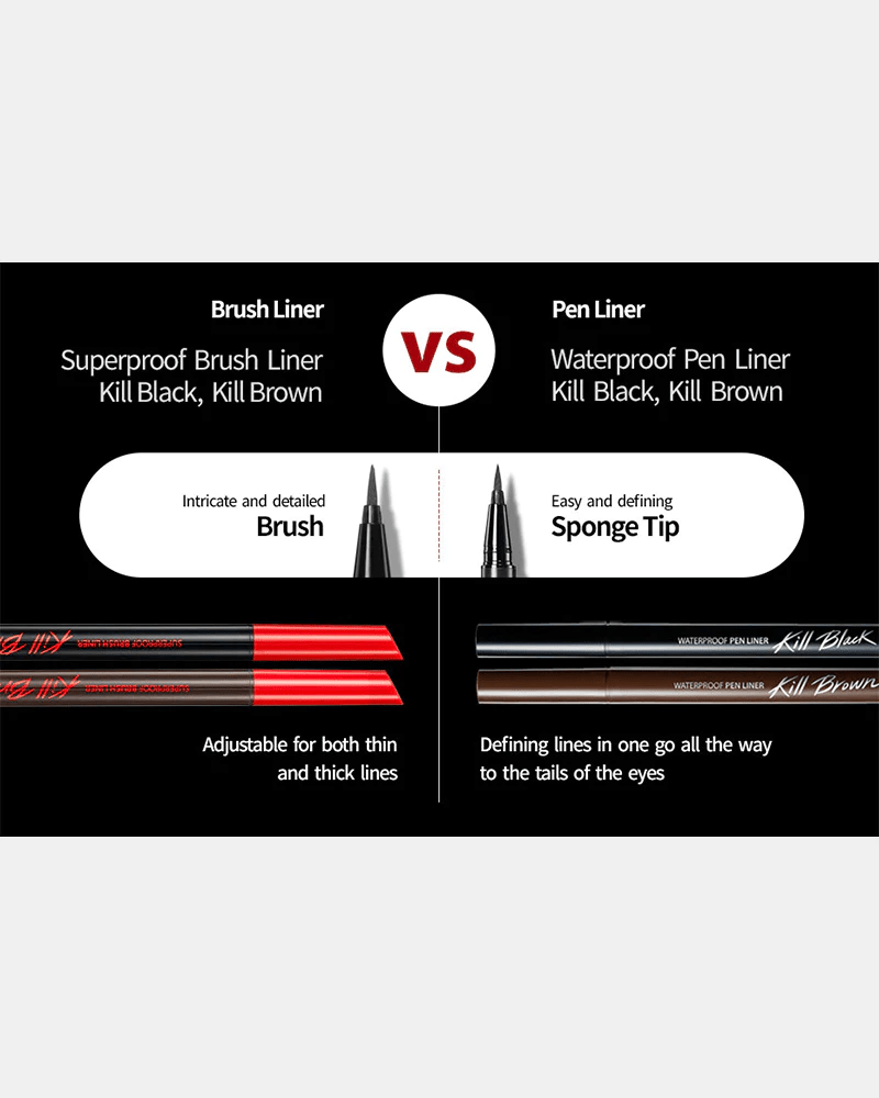 clio-superproof-brush-tip-comparison skincare-kbeauty-glowtime-clio superproof brush liner kill