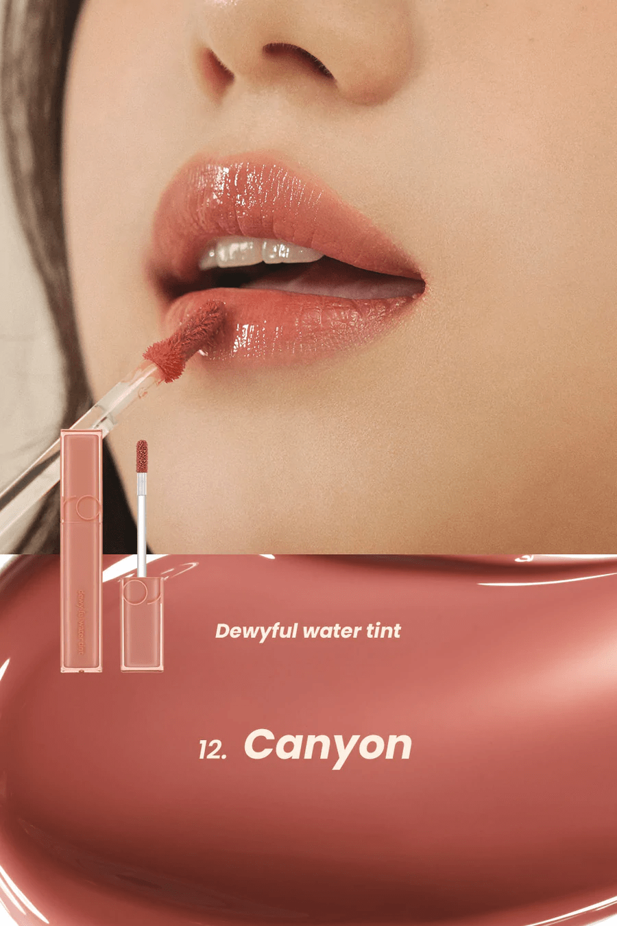 dewyful water tint muteral nude 12.canyon skincare-kbeauty-glowtime-rom&nd dewyful water tint 12 canyon