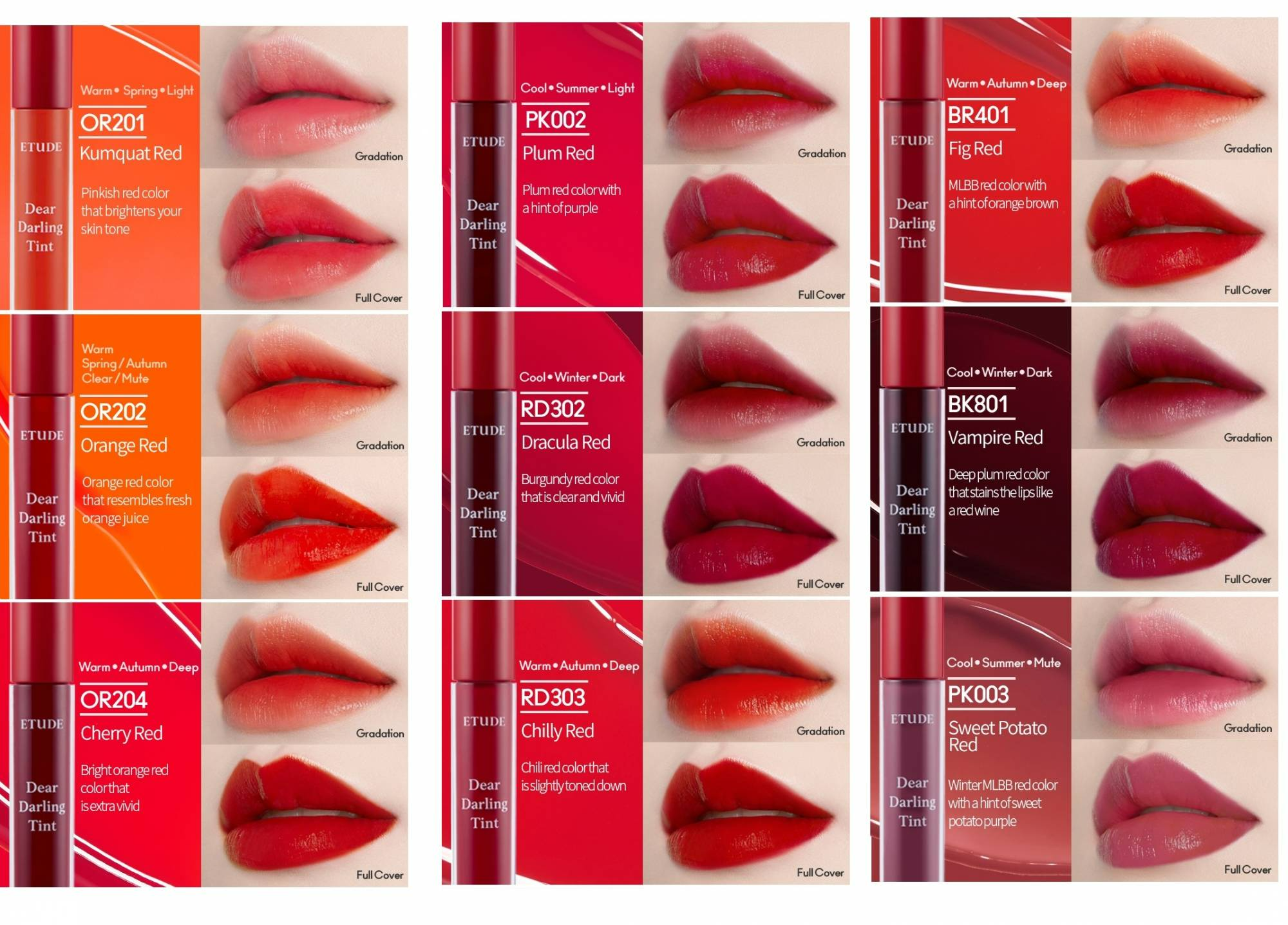 etude house dear darling tint water gel lips swatch
