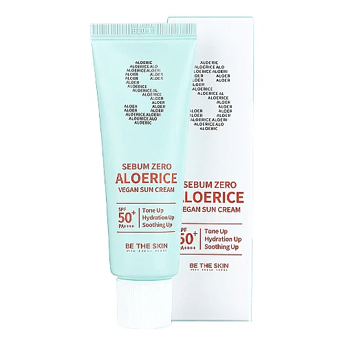 BetheSkinSebumZeroAloericeVeganSunCream info skincare-kbeauty-glowtime-be the skin sebum zero aloe rice sun cream