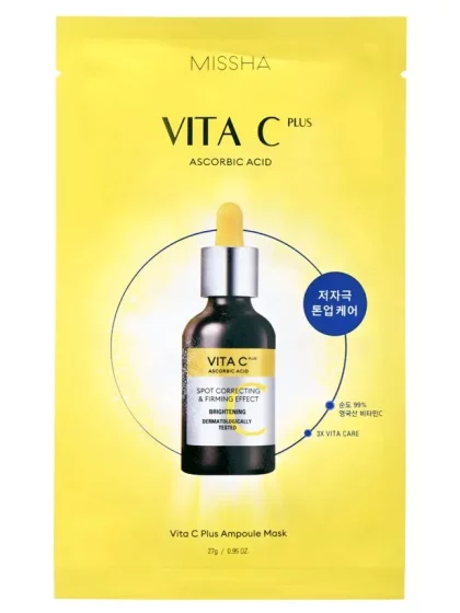 skincare-kbeauty-glowtime-Missha Vita C Ascorbic Acid Ampoule mask