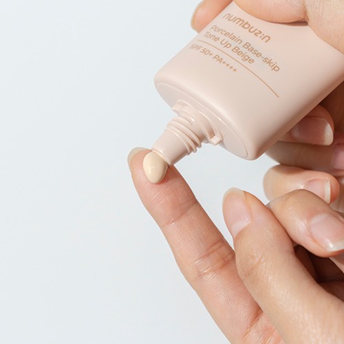 Numbuzin No 3 porcelain base skip tone up beige hand skincare-kbeauty-glowtime-numbuzin no 3 porcelain base skin tone up