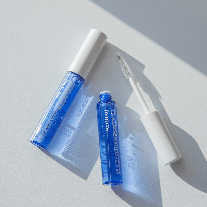 eyelash growth serum lifestyle flat skincare-kbeauty-glowtime-farm stay collagen eyelash serum