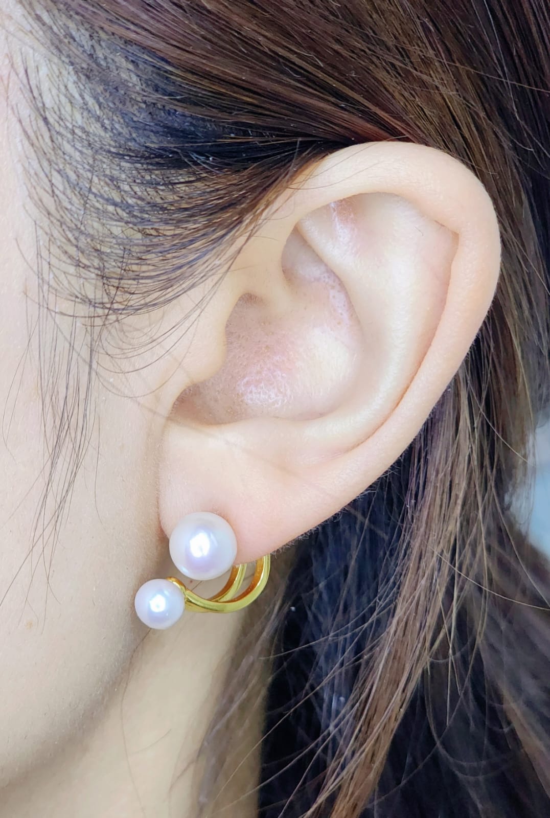 skincare-kbeauty-glowtime-aime promesa AIMÉ Promesa Double Pearl Ear Jacket 9K Yellow Gold