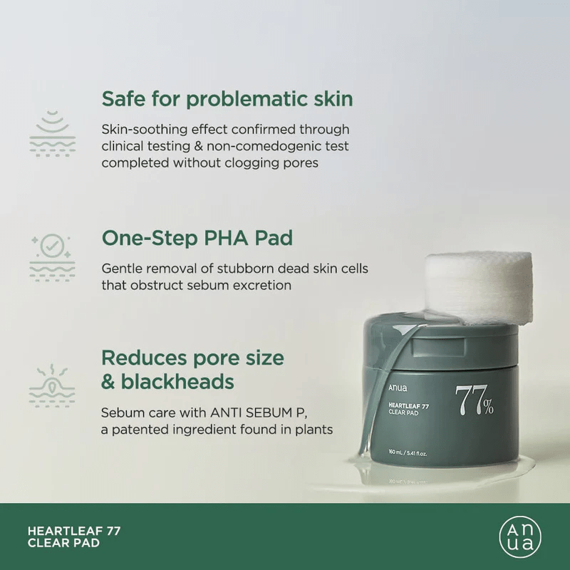 Anua pad 2 skincare-kbeauty-glowtime-anua heartlead 77 t oner pad