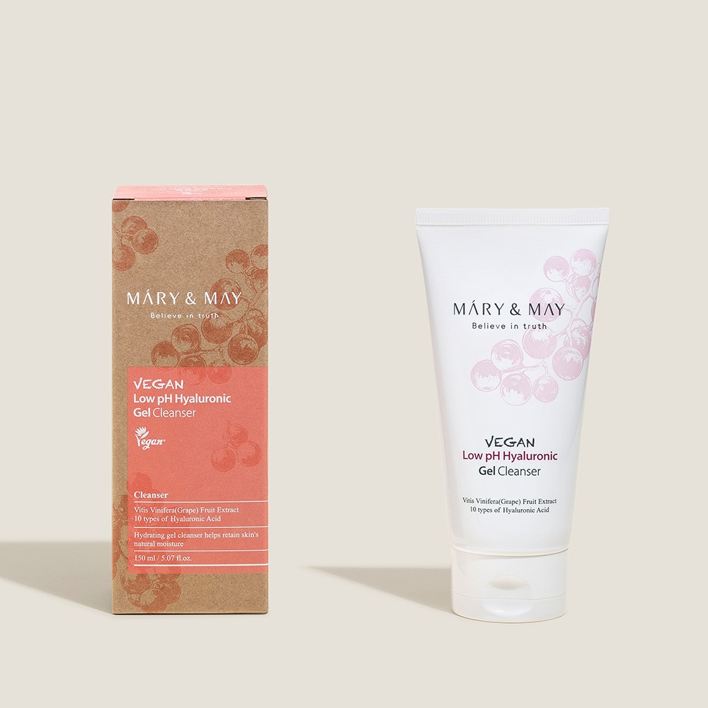 Mary&May Vegan Low pH Hyaluronic Gel Cleanser 150ml_02 skincare-kbeauty-glowtime-mary & may vegan low ph hyaluronic gel cleanser