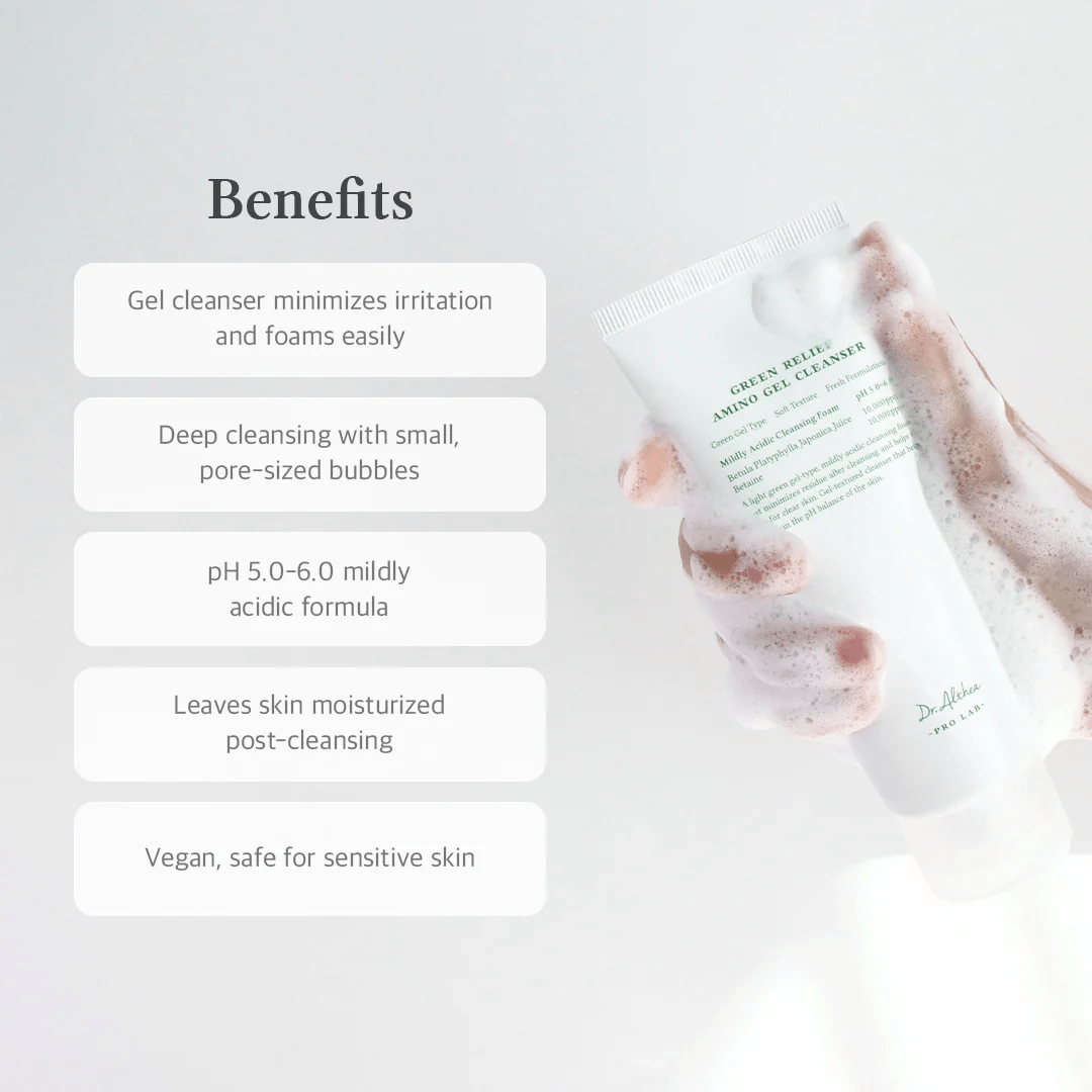 Green Relief Amino Gel Cleanser 4 skincare-kbeauty-glowtime-dr althea freen relief amino gel cleanser