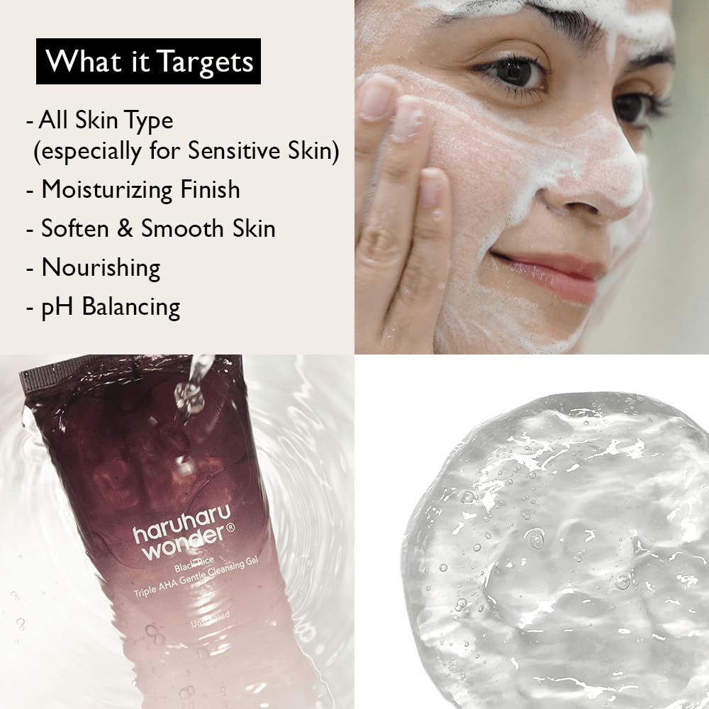 Wonder Black Rice Triple AHA Gentle Cleansing Gel 4 skincare-kbeauty-glowtime-haru haru wonder black rice triple aha gentle cleansing gel