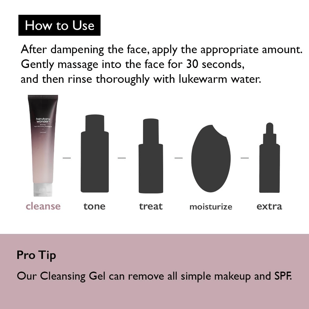 Wonder Black Rice Triple AHA Gentle Cleansing Gel 5 skincare-kbeauty-glowtime-haru haru wonder black rice triple aha gentle cleansing gel
