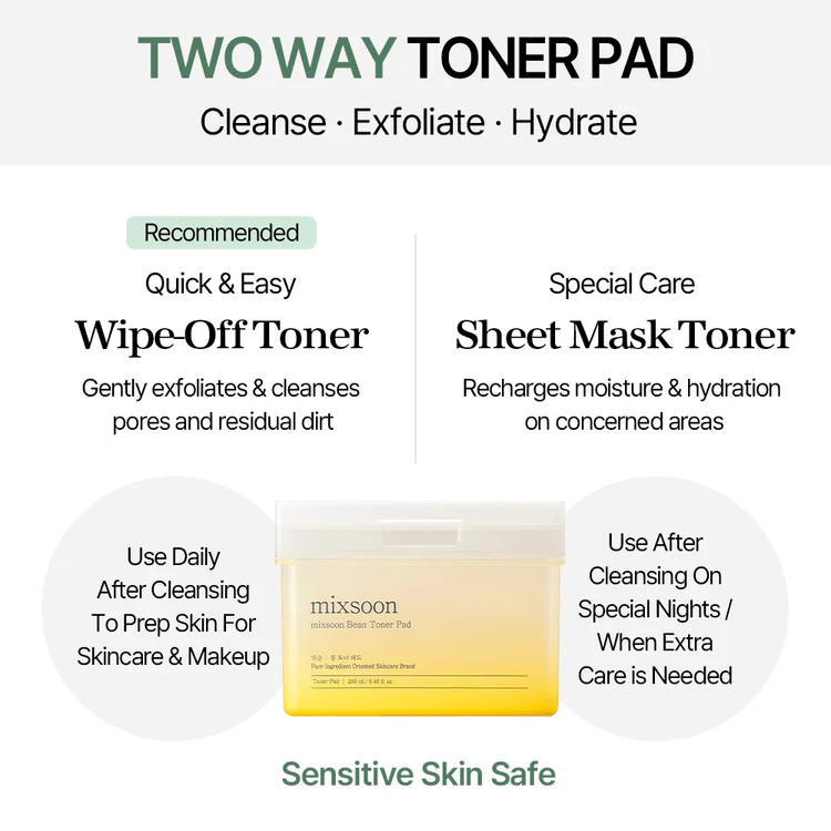 MIXSOON Bean Toner Pad 3 skincare-kbeauty-glowtime-mixsoon bean toner pad