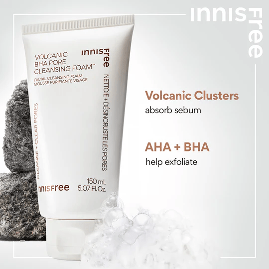 INNISFREE Volcanic POre BHA Cleansing Foam 4 skincare-kbeuaty-glowtime innisfree volcanic BHA Pore Cleansing foam