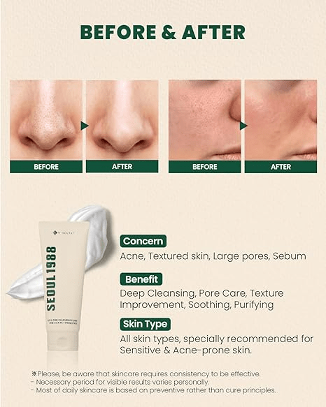 skincare-kbeauty-glowtime-k secret seoul 1088 cleansing foam pine cica and probiotics