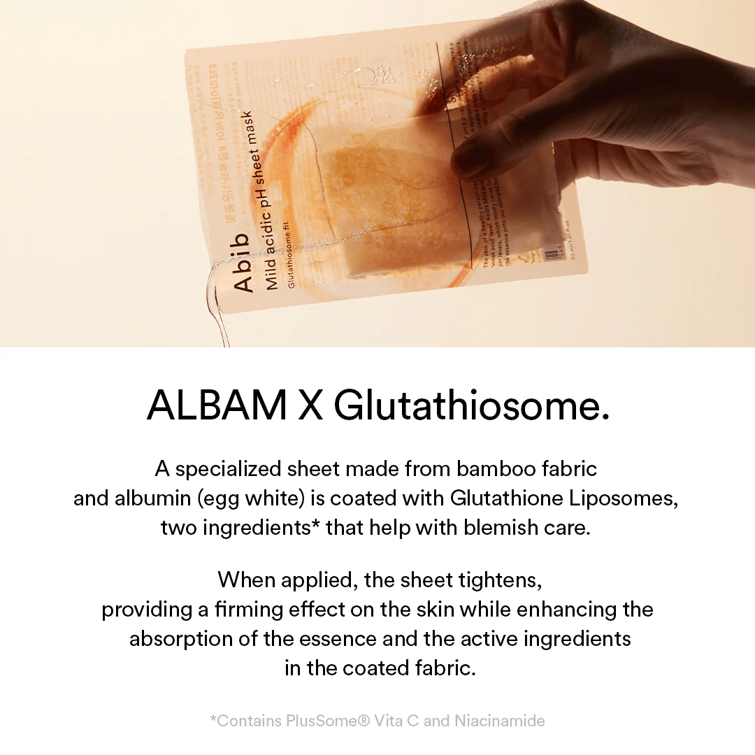 ABIB Mild Acidic pH Sheet Mask Glutathiosome 5 skincare-kbeauty-glowtime-abib mild acidic ph sheet mask glutathiosome fit
