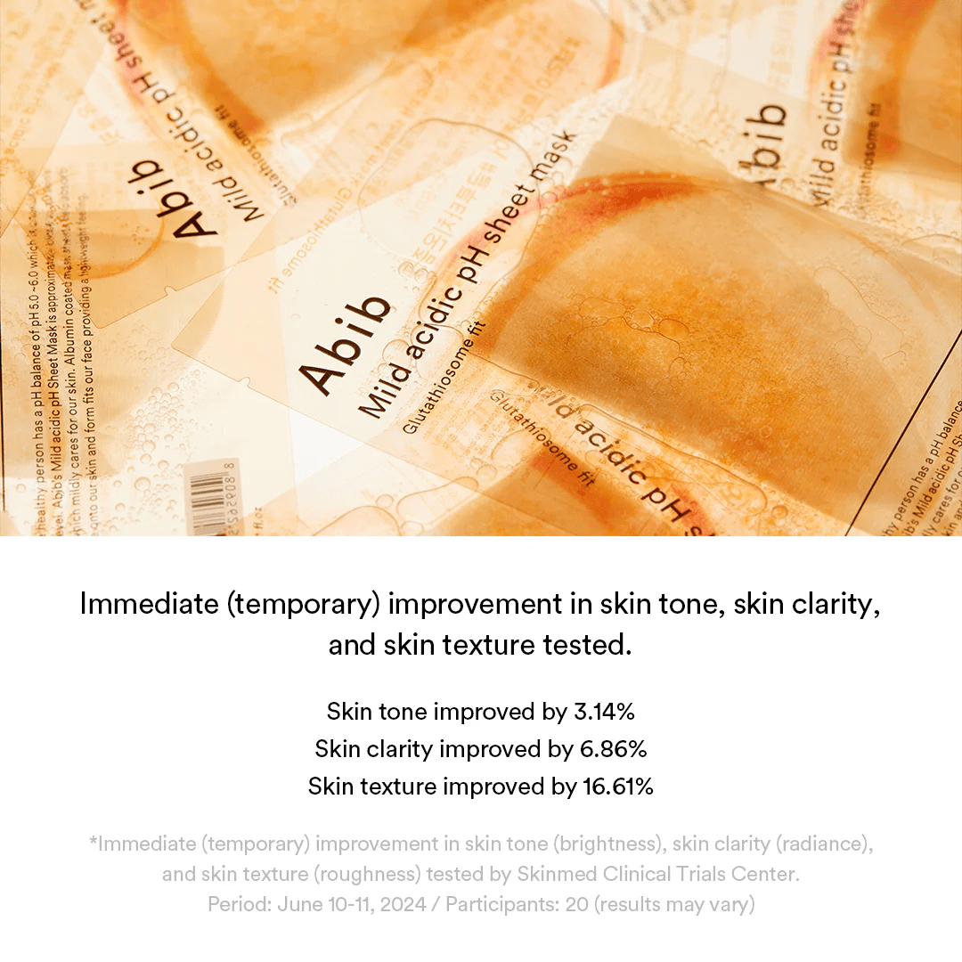 ABIB Mild Acidic pH Sheet Mask Glutathiosome 8 skincare-kbeauty-glowtime-abib mild acidic ph sheet mask glutathiosome fit