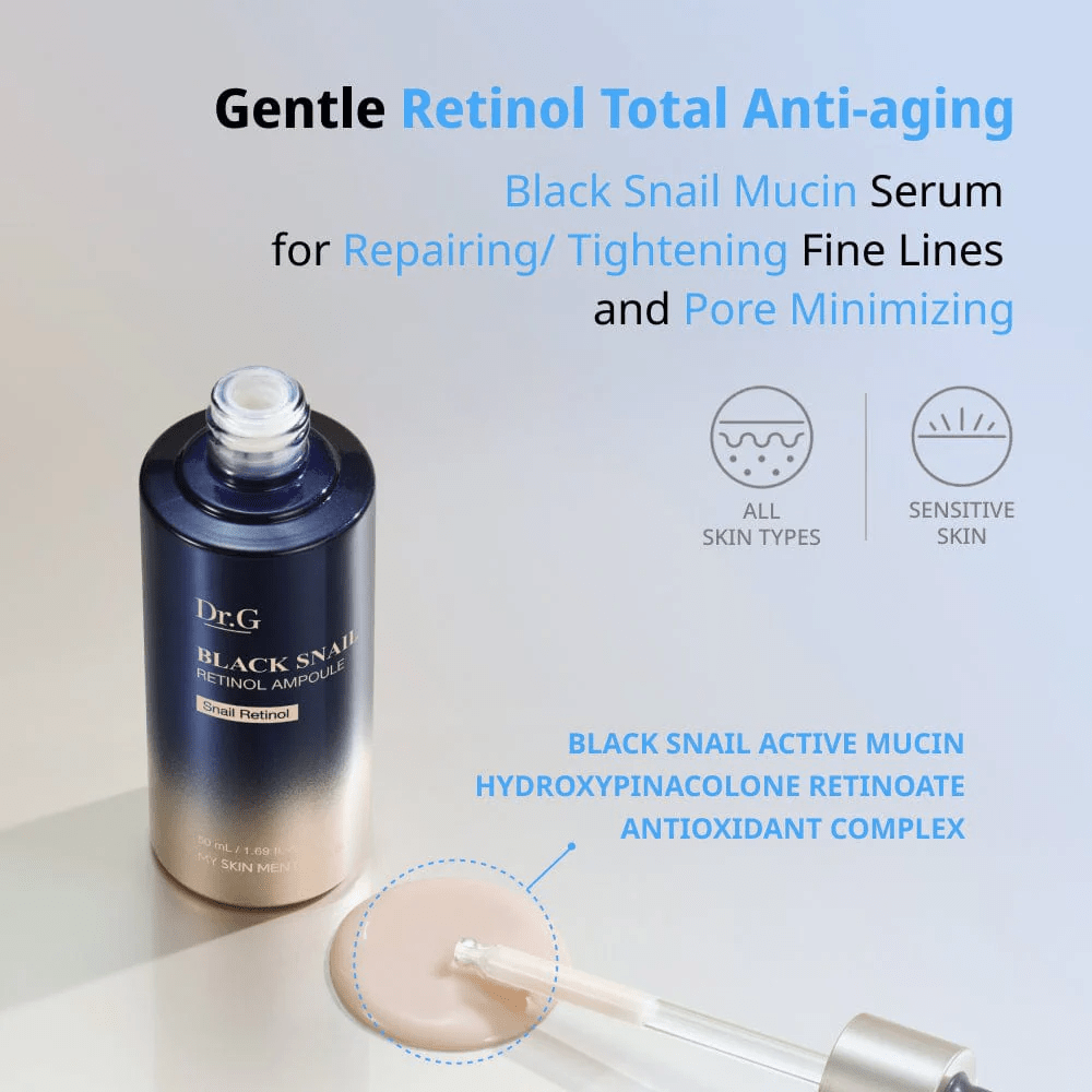Dr G Black Snail Retinol Ampoule 9 skincare-kbeauty-glowtime-dr g black snail retinol ampoule