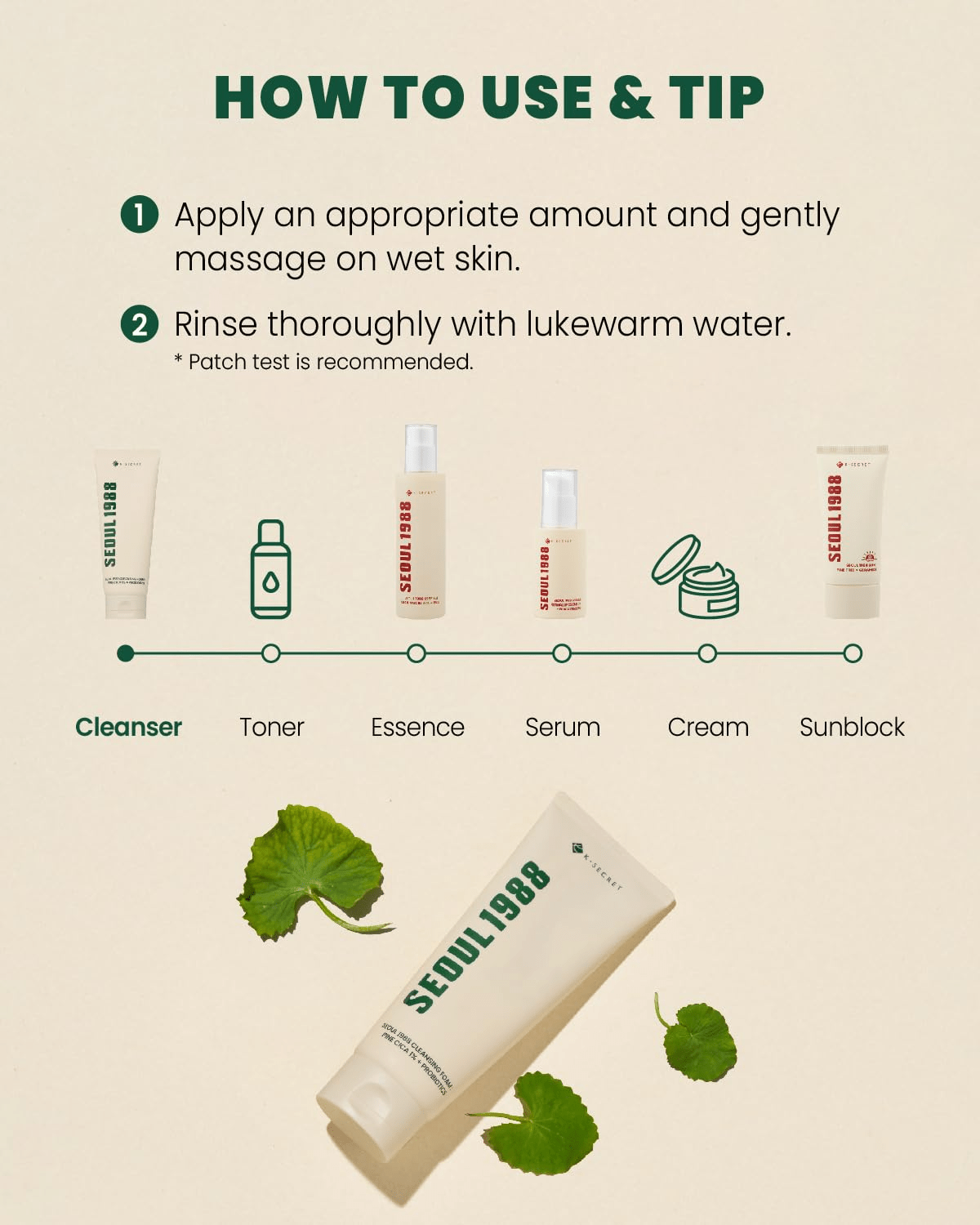 K-SECRET Pine Cica and Probiotics cleanser 6 skincare-kbeauty-glowtime-k secret pine cica 1% + Probiotics