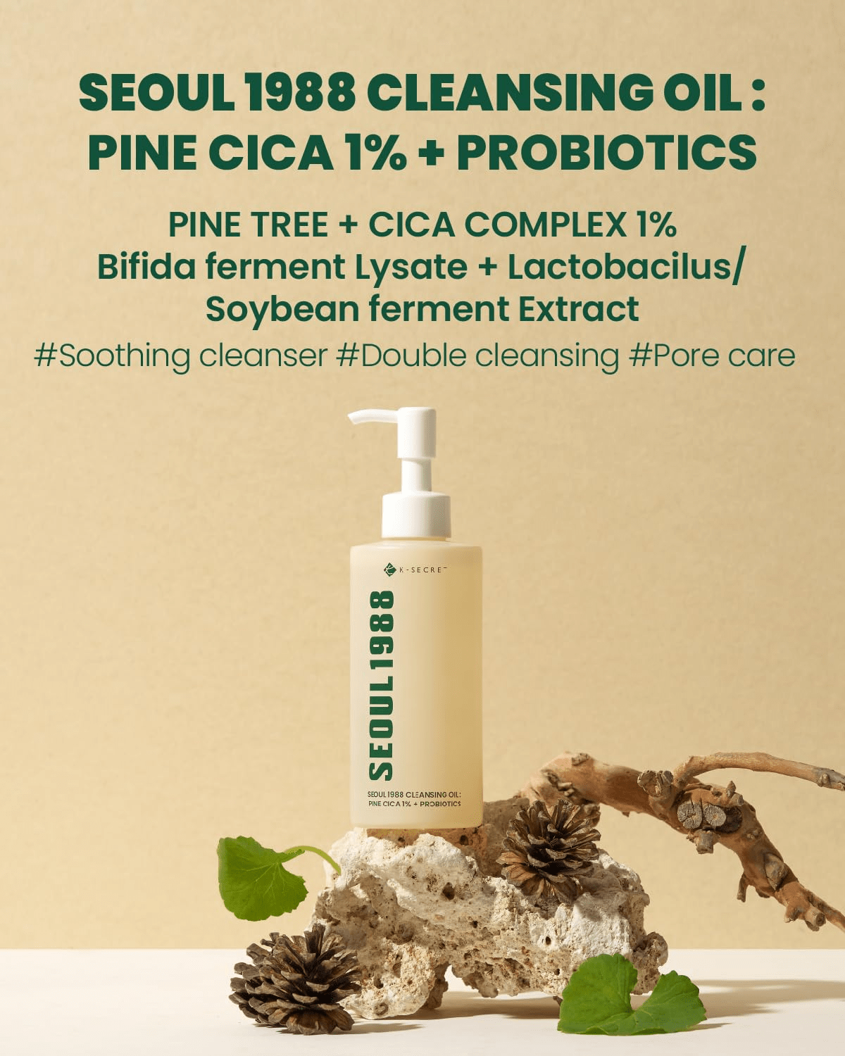 skincare-kbeauty-glowtime-k secret soul 1988 cleansing oil pine cica probiotics
