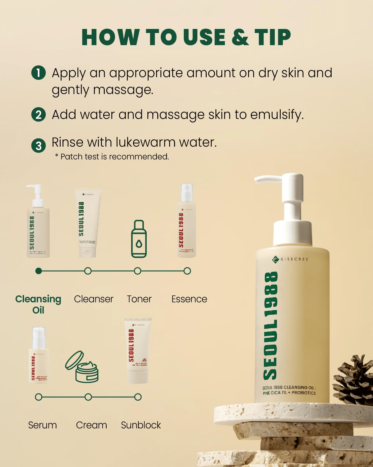 K SECRET Seoul 1988 Cleansing Oil pine Cica probiotics 6 skincare-kbeauty-glowtime-k secret soul 1988 cleansing oil pine cica probiotics