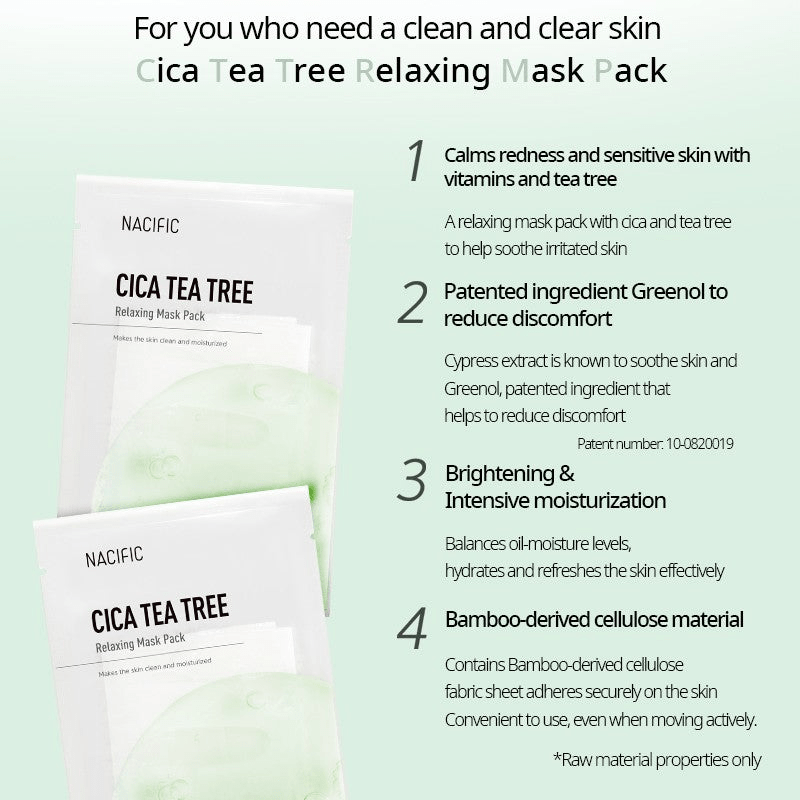 NACIFIC Cic TEa Tree Relaxing Mask 3 skincare-kbeauty-glowtime-nacific cica tea tree relaxing mask