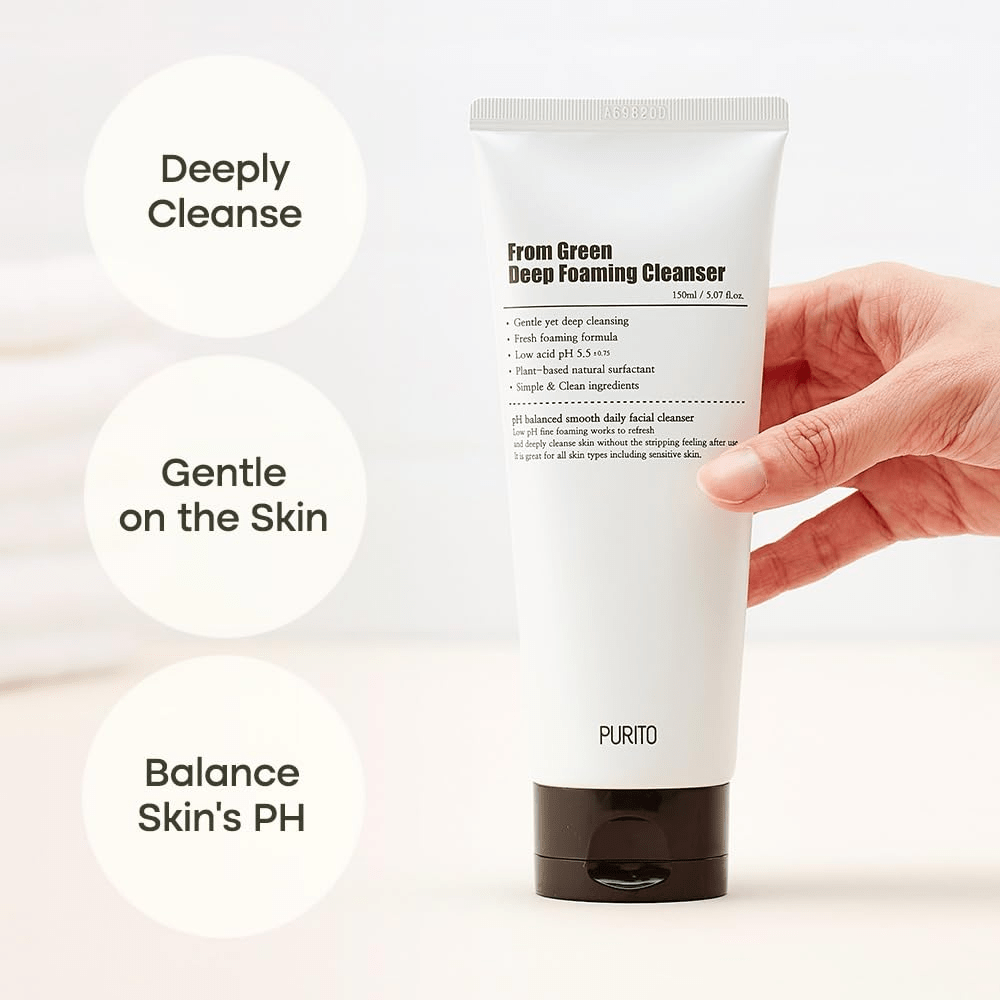 PURITO From Green Deep Foaming Cleanser 3 skincare-kbeauty-glowtime-purito from green deep foraming cleanser