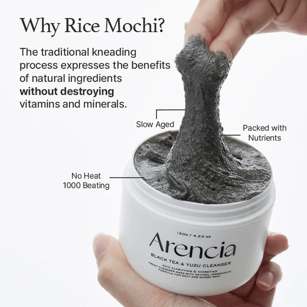 ARENCIA Black Tea Rice Mochi Cleanser 3 skincare-kbeauty-glowtime-arencia black tea rice mochi cleanser