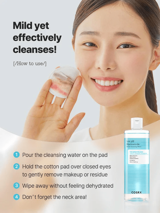 COSRX Low pH Niacinamide Micellar Cleansing Water 8 skincare-kbeauty-glowtime-cosrx low ph Niacinamide micellar cleansing water