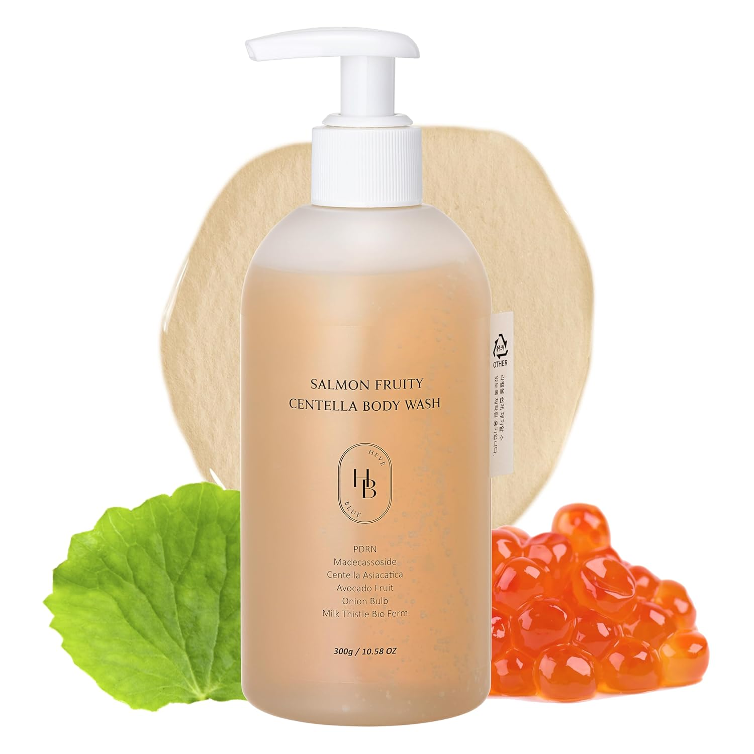 HEVEBLUE Salmon Fruity Centella Body Wash 2 skincare-kbeauty-glowtime-heveblue salmon fruity centella body wawsh