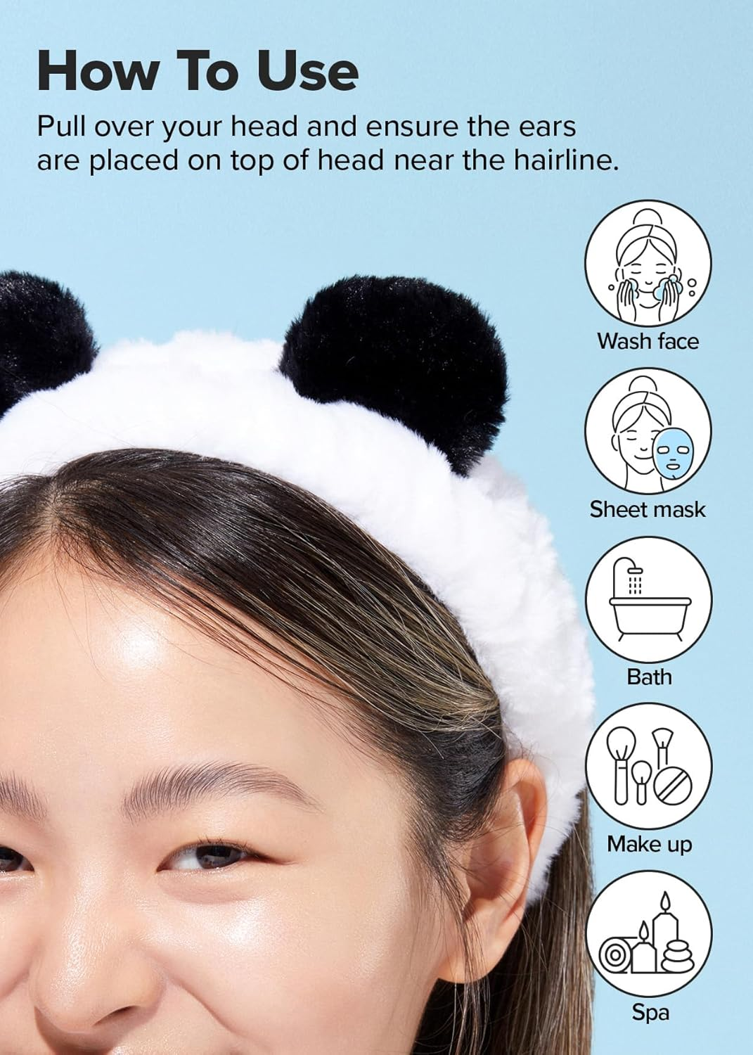 I DEW CARE Panda Headband 5 skincare-kbeauty-glowtime-i dew care panda headband