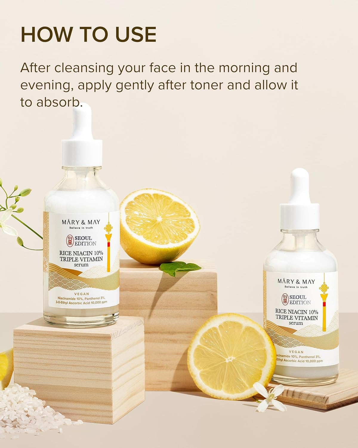 MARY & MAY Rice Niacin 10% Triple Vitamin Serum 7 skincare-kbeauty-glowtime-mary and mary rice niacin 10 triple vitamin serum