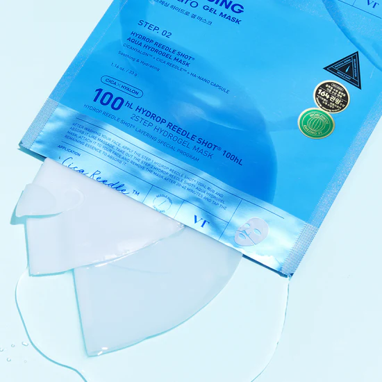 VT COSMETICS Hydrop Reedle Shot 100hL 2 Step Hydrogel Mask 2 skincare-kbeauty-glowtime-vt cosmetics hydrop reedle shot 100hL 2 step hydrogel mask
